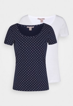 Dámské Tričko Anna Field 2er Pack Print T Shirt Tmavě Blankyt | HKTF-40598