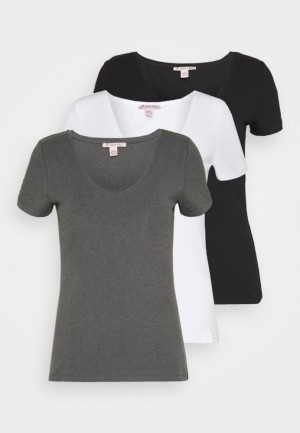Dámské Tričko Anna Field 3 Pack Basic T Shirt Černé | ZJET-76380