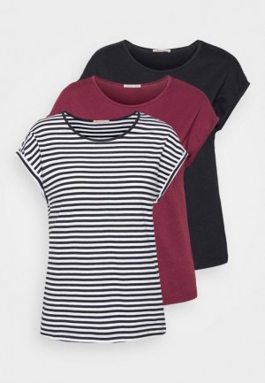 Dámské Tričko Anna Field 3 Pack Print T Shirt Černé | LTZG-83467