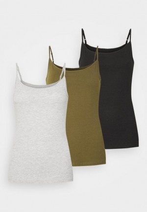 Dámské Tričko Anna Field 3er Pack Top Černé | MEBW-86907