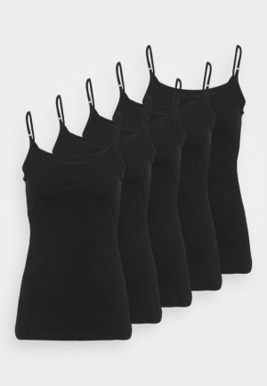 Dámské Tričko Anna Field 5 Pack Top Černé | RSFK-08137