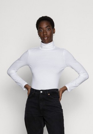 Dámské Tričko Anna Field Basic Roll Neck Long Sleeves Top Bílé | PCDQ-08694
