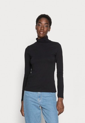 Dámské Tričko Anna Field Basic Roll Neck Long Sleeves Top Long Sleeved Top Černé | TBGY-60517