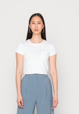 Dámské Tričko Anna Field Basic T Shirt Bílé | MEPW-49682