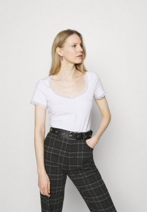 Dámské Tričko Anna Field Basic T Shirt Bílé | IVLS-10348