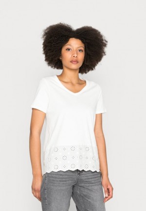 Dámské Tričko Anna Field Basic T Shirt Bílé | HIZW-40785