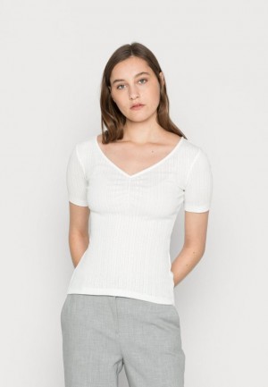 Dámské Tričko Anna Field Basic T Shirt Bílé | XWGH-95120