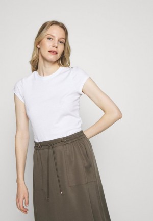 Dámské Tričko Anna Field Basic T Shirt Bílé | XNTI-13862