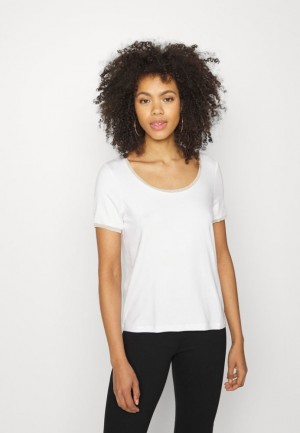Dámské Tričko Anna Field Basic T Shirt Bílé | ZMFD-53617