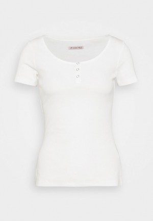 Dámské Tričko Anna Field Basic T Shirt Bílé | QTBK-23408
