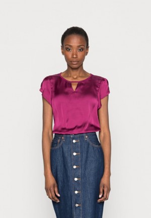 Dámské Tričko Anna Field Basic T Shirt Fialové | YWNX-21904
