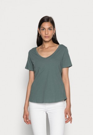 Dámské Tričko Anna Field Basic T Shirt Světle Zelene | JMFK-09261