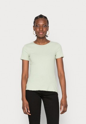 Dámské Tričko Anna Field Basic T Shirt Světle Zelene | WFVP-76304