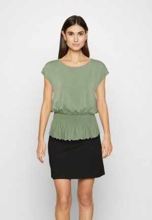 Dámské Tričko Anna Field Basic T Shirt Světle Zelene | SCEJ-80243