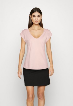 Dámské Tričko Anna Field Basic T Shirt Světle Růžové | RNXE-60574