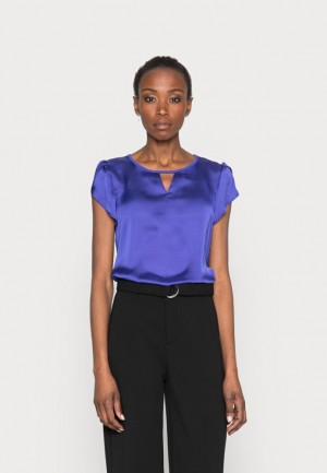 Dámské Tričko Anna Field Basic T Shirt Tmavě Blankyt | YVUT-14875