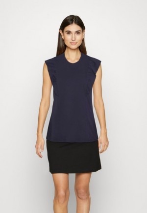 Dámské Tričko Anna Field Basic T Shirt Tmavě Blankyt | LIUQ-25987