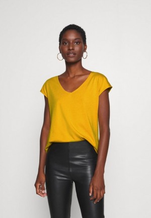 Dámské Tričko Anna Field Basic T Shirt Tmavě Žluté | IOAZ-57906