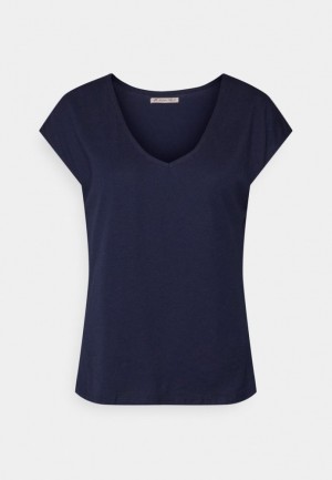 Dámské Tričko Anna Field Basic T Shirt Tmavě Blankyt | WHXN-20187