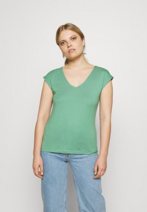 Dámské Tričko Anna Field Basic T Shirt Zelene | MXDG-63759
