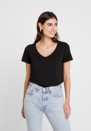 Dámské Tričko Anna Field Basic T Shirt Černé | OKXU-91053
