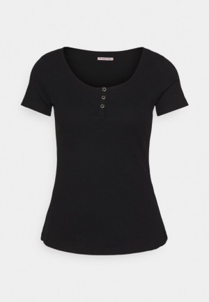 Dámské Tričko Anna Field Basic T Shirt Černé | ZWUL-90738