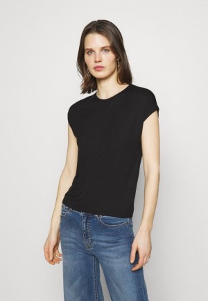 Dámské Tričko Anna Field Basic T Shirt Černé | CNFO-72196