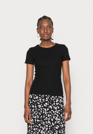 Dámské Tričko Anna Field Basic T Shirt Černé | BASK-15826