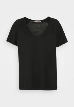 Dámské Tričko Anna Field Basic T Shirt Černé | UIHO-63789
