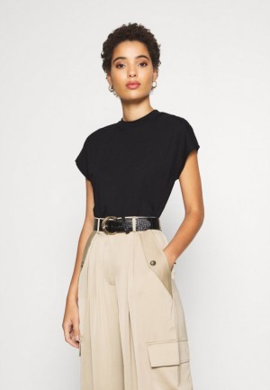 Dámské Tričko Anna Field Basic T Shirt Černé | UHFR-71934