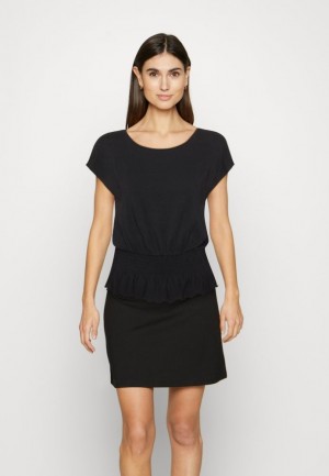 Dámské Tričko Anna Field Basic T Shirt Černé | QKOM-13625