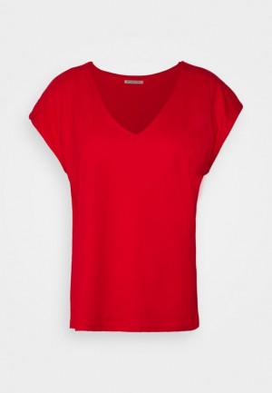 Dámské Tričko Anna Field Basic T Shirt Červené | BIPQ-98652