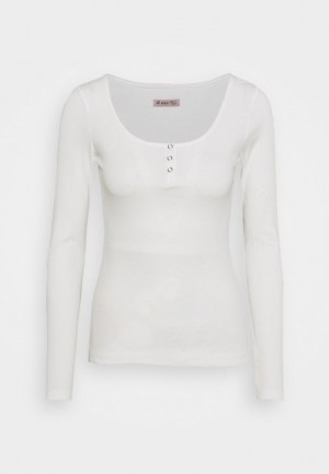 Dámské Tričko Anna Field Long Sleeved Top Bílé | EFIN-71096