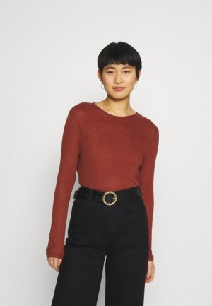 Dámské Tričko Anna Field Long Sleeved Top Hnědé | PBGX-45180