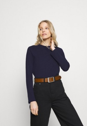 Dámské Tričko Anna Field Long Sleeved Top Tmavě Blankyt | GPQU-71395