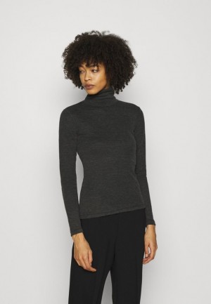 Dámské Tričko Anna Field Long Sleeved Top Tmavě Šedé | BMZT-02758