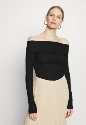 Dámské Tričko Anna Field Long Sleeved Top Černé | NZYA-46702
