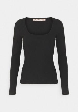 Dámské Tričko Anna Field Long Sleeved Top Černé | HOAZ-61952