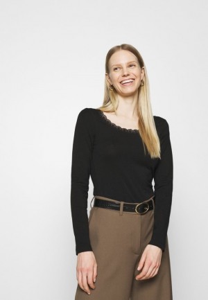 Dámské Tričko Anna Field Long Sleeved Top Černé | YFGT-78192