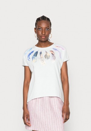 Dámské Tričko Anna Field Print T Shirt Světle Blankyt | LKRY-63780