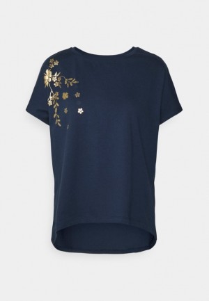 Dámské Tričko Anna Field Print T Shirt Tmavě Blankyt | NUGV-29356