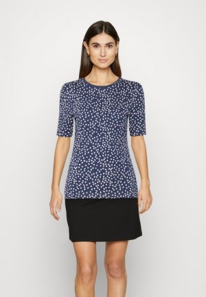 Dámské Tričko Anna Field Print T Shirt Tmavě Blankyt | HDXW-03124