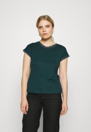 Dámské Tričko Anna Field Print T Shirt Tmavě Zelene | ZXEP-14052