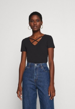 Dámské Tričko Anna Field Print T Shirt Černé | BPJO-56370