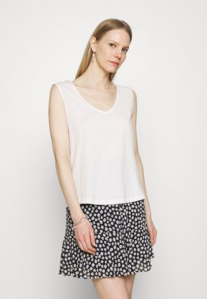 Dámské Tričko Anna Field Top Bílé | JMIP-38260