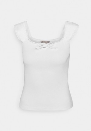 Dámské Tričko Anna Field Top Bílé | RHIQ-98637