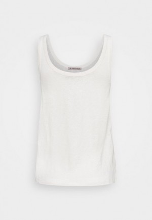 Dámské Tričko Anna Field Top Linen Blend Top Bílé | TRFW-76348