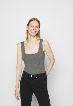 Dámské Tričko Anna Field Top Tmavě Šedé | WFEN-48096