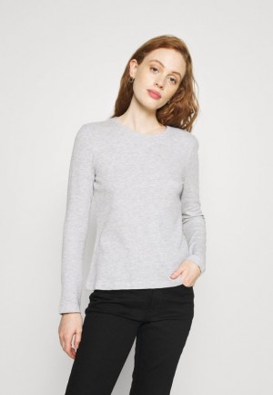 Dámské Tričko Anna Field Waffle PiquÉ Long Sleeved Top Světle Šedé | BQPL-87415