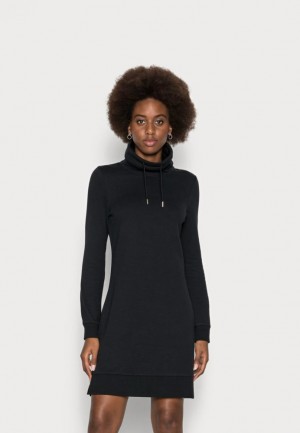 Dámské Šaty Anna Field Běžné Široké Roll Neck Zimní Sweat Mini Šaty Černé | ECGT-65208